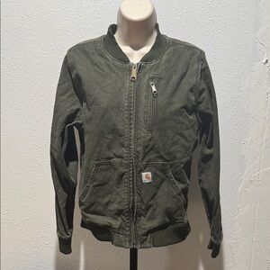 Carhartt Olive Green Zip-Up Jacket